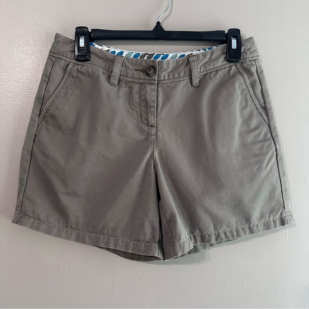 Boden Brown Olive Classic Safari Khaki Casual Summer Chino Shorts Womens 6